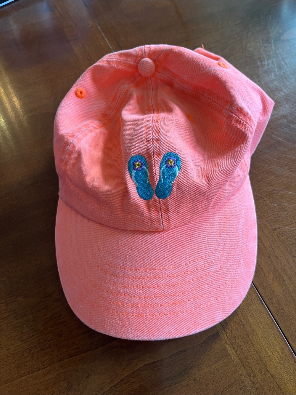 Newhattan Salmon Embroidered Flip-Flop Baseball Cap